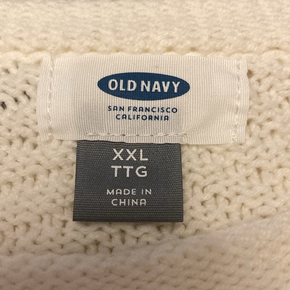 Old Navy chevron stitch polar bear off white womens sweater XXL cozy fireside - Picture 3 of 8